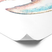 Blaue Aquarellkunst Großformat Poster (Ecke)