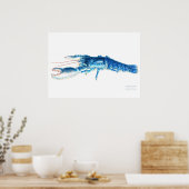 Blaue Aquarellkunst Großformat Poster (Küche)