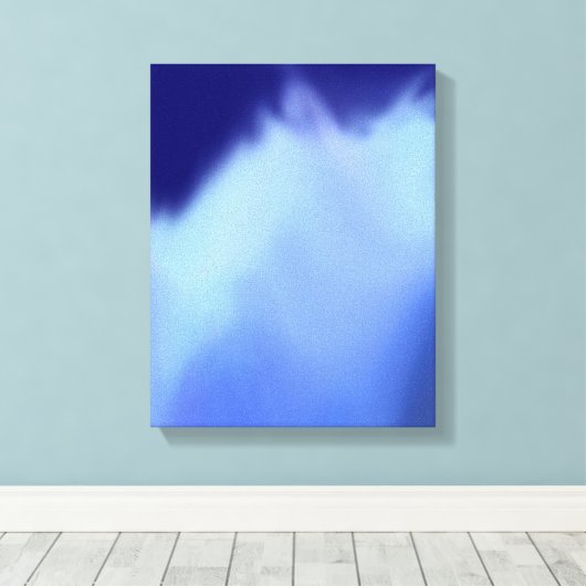 Blaue Aquarellkunst Leinwanddruck (Insitu (Holzboden))