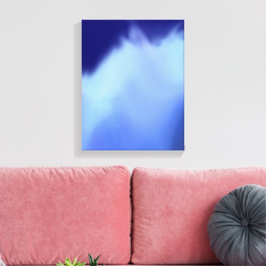 Blaue Aquarellkunst Leinwanddruck (Insitu (Wohnzimmer))