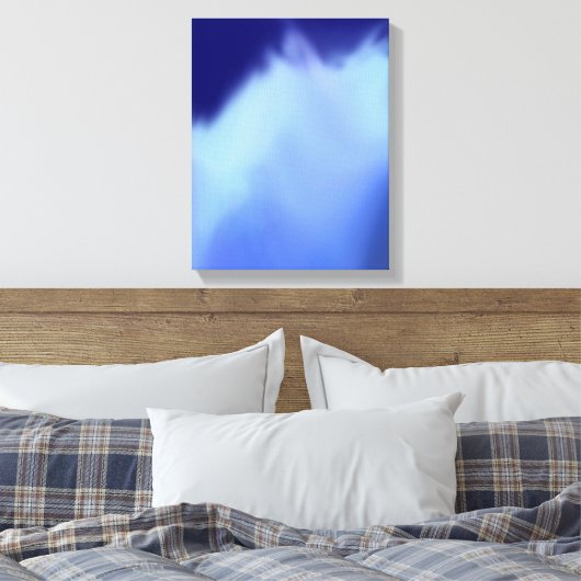 Blaue Aquarellkunst Leinwanddruck (Insitu (Schlafzimmer))