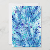 Blaue Aquarellkunst platsches verspätetes Brautpar Einladung (Rückseite)