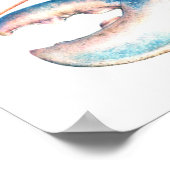 Blaue Aquarellkunst Poster (Ecke)