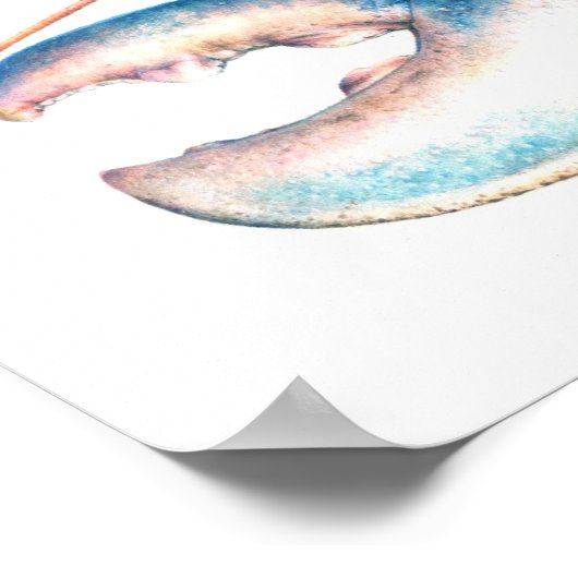 Blaue Aquarellkunst Poster (Ecke)