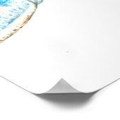 Blaue Aquarellkunst Poster (Ecke)
