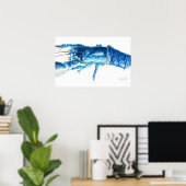 Blaue Aquarellkunst Poster (Heimbüro)