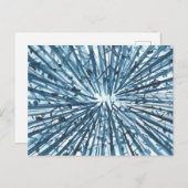 Blaue Aquarelllandschaft, abstrakte Natur Feiertagspostkarte (Vorne/Hinten)