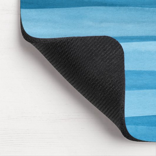 Blaue Aquarelllinien Abstraktes Muster Mousepad (Ecke)