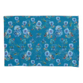 Blaue Aquarellmais-Blume mit Muster Kissenbezug (Vorderseite)