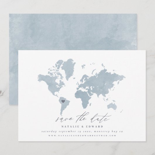 Blaue Aquarellmappe Ankündigung (Vorne/Hinten)