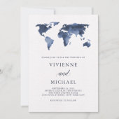 Blaue Aquarellmappe | Hochzeit Einladung (Vorderseite)