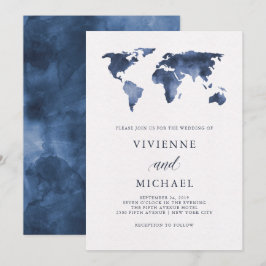 Blaue Aquarellmappe | Hochzeit Einladung