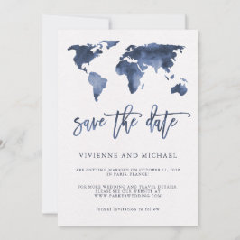 Blaue Aquarellmappe | Hochzeitsstichtag speichern Save The Date