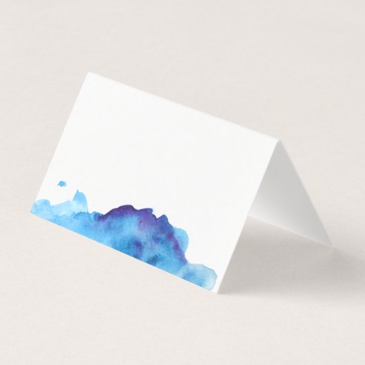 Blaue Aquarellmappen | Hochzeitsplatzkarten (Rückseite)