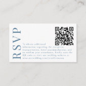 Blaue Aquarellmauer Hochzeit RSVP QR-Codelkarten Begleitkarte (Vorderseite)