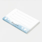 Blaue Aquarellmönche zum Auflisten Post-it Klebezettel (angewinkelt)