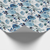 Blaue Aquarellmuster Geschenkpapier (Ecke)