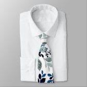 Blaue Aquarellmuster Krawatte (Gebunden)