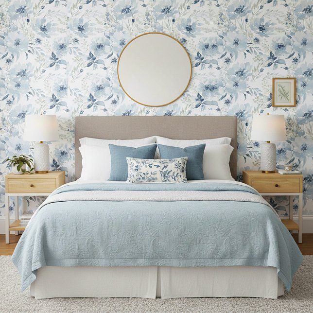 Blaue Aquarellmuster Tapete (Von Creator hochgeladen)