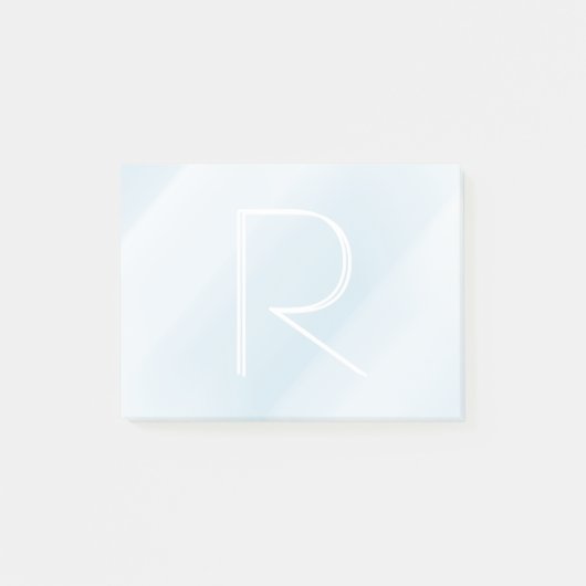 Blaue Aquarellpastelltypografie Post-it Klebezettel (Vorderseite)