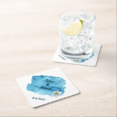 Blaue Aquarellspritze mit Wasserlilie Untersetzer (Vor Ort)