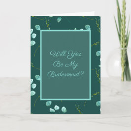 Blaue Aquarellsteine werden Sie meine Bridesmaid s Karte