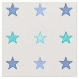Blaue Aquarellsterne Stoff