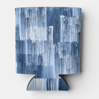 Blaue Aquarellstreifen: Geometrisches Muster Dosenkühler