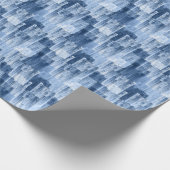 Blaue Aquarellstreifen: Geometrisches Muster Geschenkpapier (Ecke)