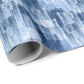 Blaue Aquarellstreifen: Geometrisches Muster Geschenkpapier (Rolleneckpunkt)