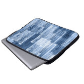 Blaue Aquarellstreifen: Geometrisches Muster Laptopschutzhülle (Vorne Knopf)