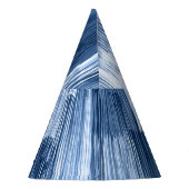 Blaue Aquarellstreifen: Geometrisches Muster Partyhütchen (Rückseite)