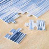 Blaue Aquarellstreifen: Geometrisches Muster Puzzle (Seite)