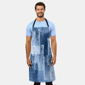 Blaue Aquarellstreifen: Geometrisches Muster Schürze (Getragen)