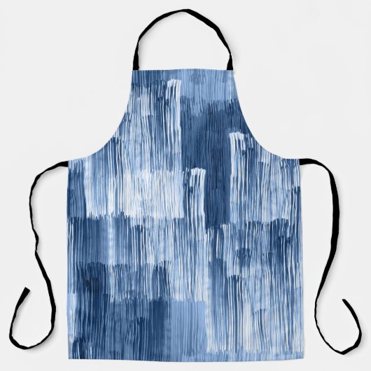 Blaue Aquarellstreifen: Geometrisches Muster Schürze (Vorderseite)