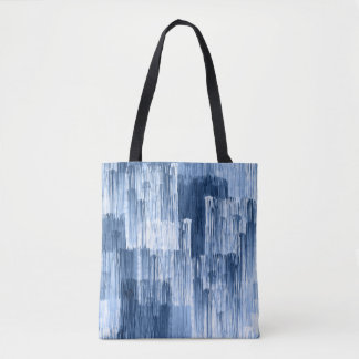 Blaue Aquarellstreifen: Geometrisches Muster Tasche