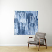 Blaue Aquarellstreifen: Geometrisches Muster Wandteppich (Beispiel)