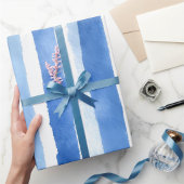 Blaue Aquarellstreifen Geschenkpapier