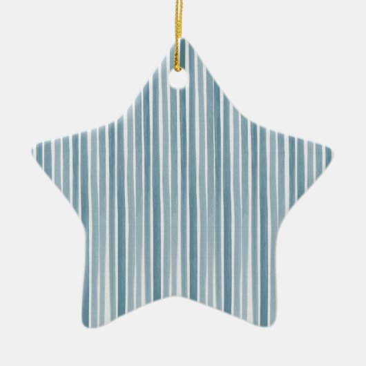 Blaue Aquarellstreifen Keramikornament (Vorne)