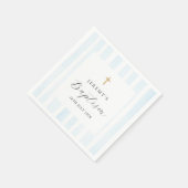 Blaue Aquarellstreifen - Taufe Serviette (Ecke)