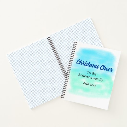 Blaue Aquarelltaufe für einen Familienurlaub Notizblock (Innenseite)