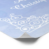 Blaue Aquarelltaufe oder Begrüßungszeichen Poster (Ecke)