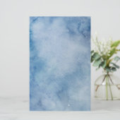 Blaue Aquarelltextur Briefpapier (Stehend Vorderseite)