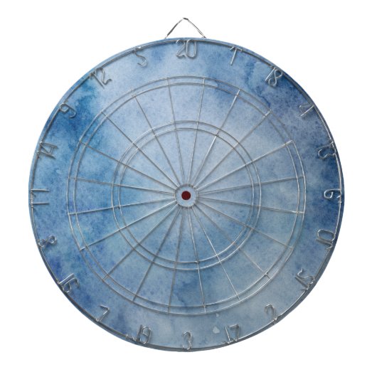Blaue Aquarelltextur Dartscheibe (vorne)