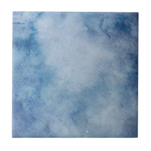 Blaue Aquarelltextur Fliese
