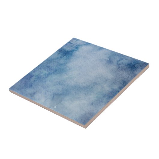 Blaue Aquarelltextur Fliese (Seite)