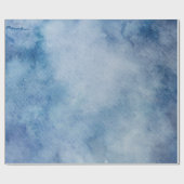 Blaue Aquarelltextur Geschenkpapier (Flach)
