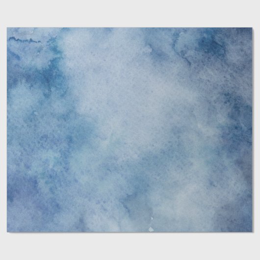 Blaue Aquarelltextur Geschenkpapier (Flach)