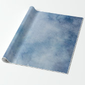 Blaue Aquarelltextur Geschenkpapier (Ungerollt)