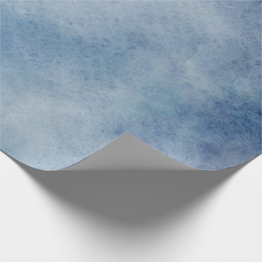 Blaue Aquarelltextur Geschenkpapier (Ecke)